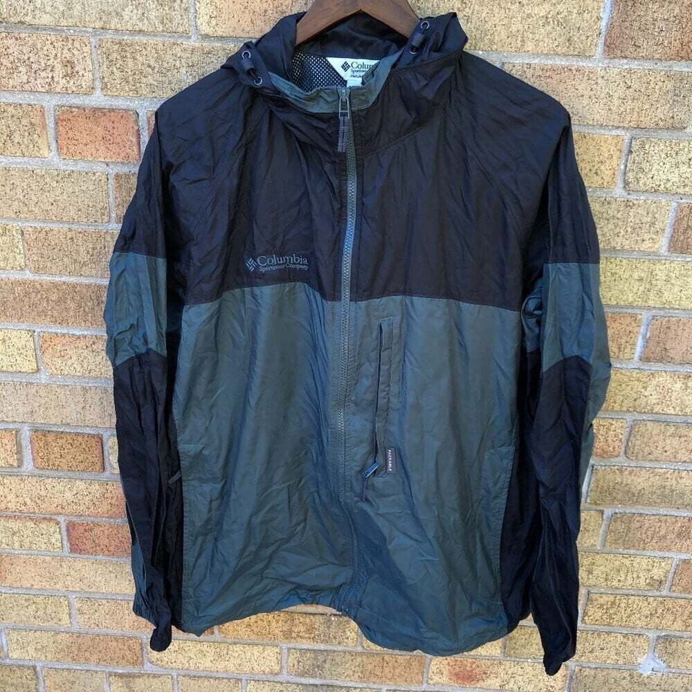 Vintage 90s Columbia Packable Rain Jacket Large